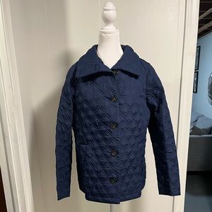 Lands End navy quilted jacket. Size M like new smoke free home